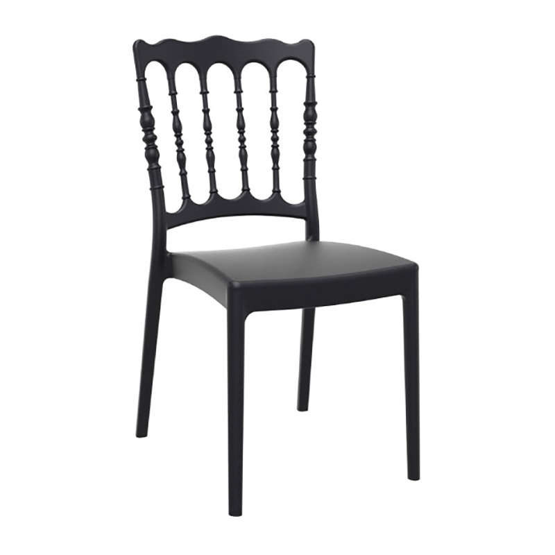 Καρέκλα Στοιβαζόμενη NAPOLEON Μαύρο PP 45x55x92cm