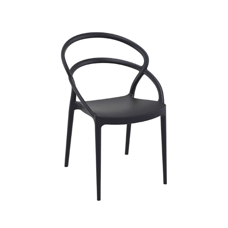 Καρέκλα Στοιβαζόμενη PIA Μαύρο PP 54x56x82cm