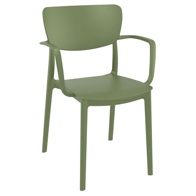 Πολυθρόνα Στοιβαζόμενη LISA Olive Green PP 54x53x82cm