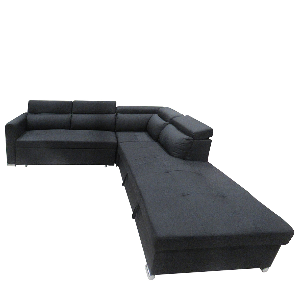 Καναπές-Κρεβάτι SOPRANO Γωνιακός Μαύρος 290x250x85cm
