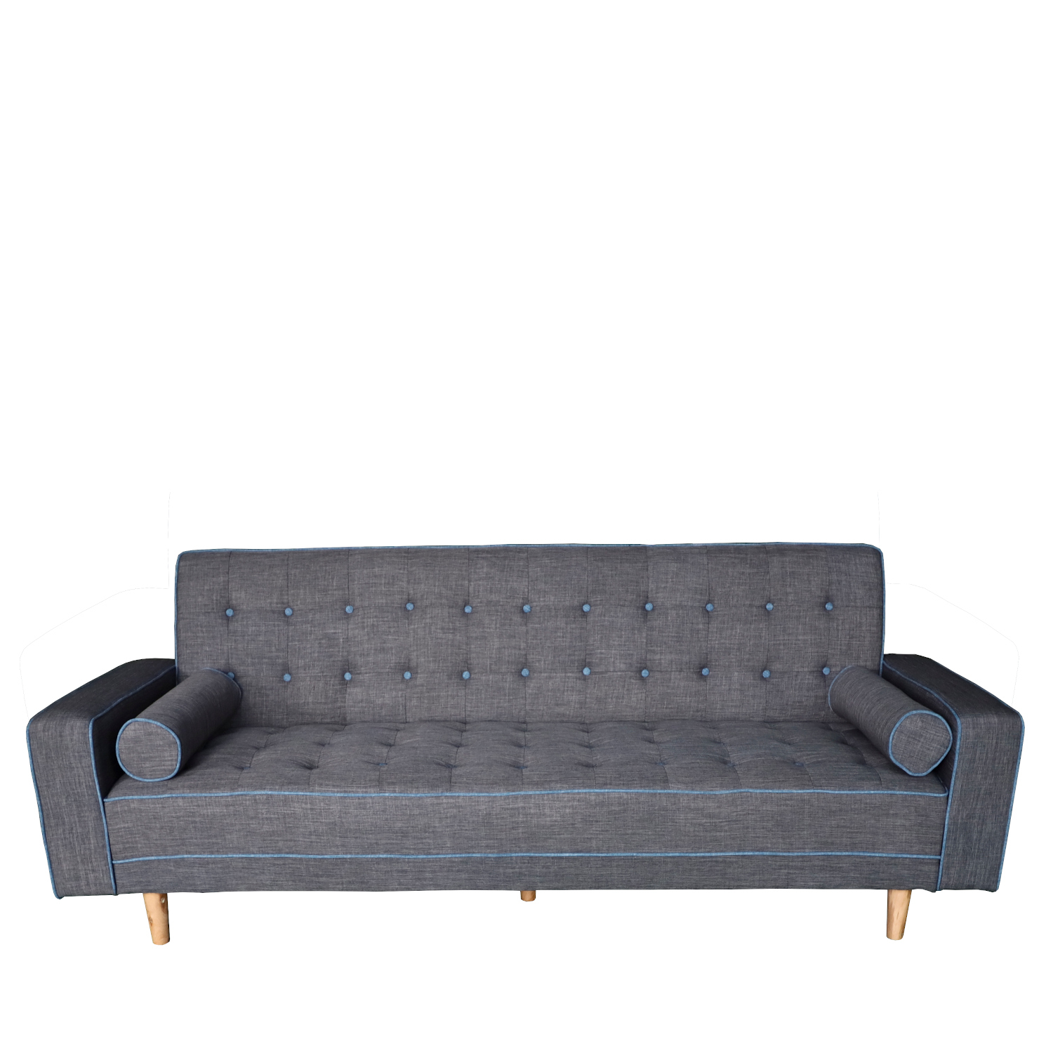 Καναπές Κρεβάτι Τριθέσιος GORDANA Γκρι/Μπλε 222x86x85cm