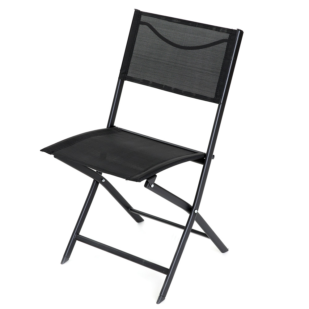 Καρέκλα Πτυσσόμενη KILDA Μαύρο Μέταλλο/Ύφασμα 45x45x83cm