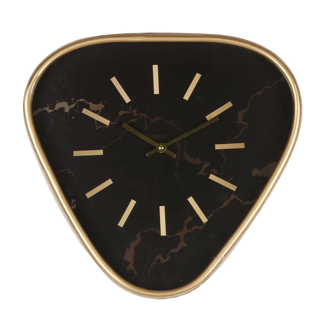 Ρολόι Τοίχου Μαύρο/Χρυσό Μέταλλο/MDF 40x38x6cm