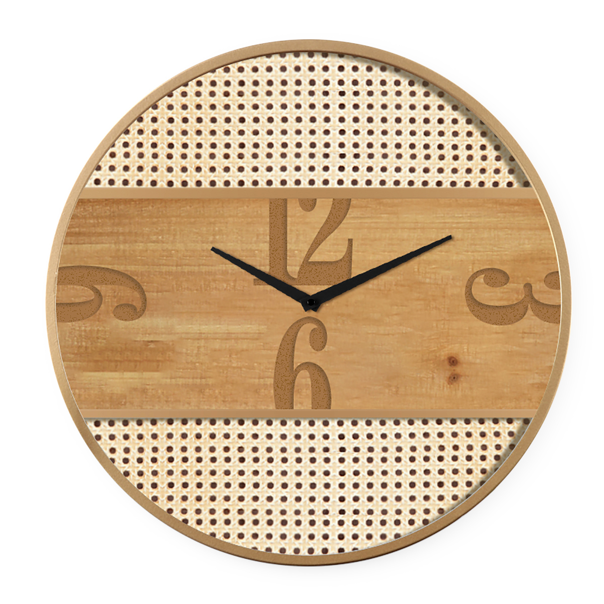 Ρολόι Τοίχου Φυσικό Μέταλλο/MDF 50x50x3.5cm