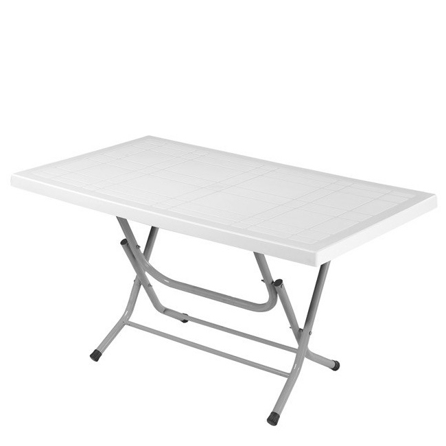 Τραπέζι Eco Πτυσσόμενο Λευκό Πλαστικό/Μέταλλο 70x120x75cm