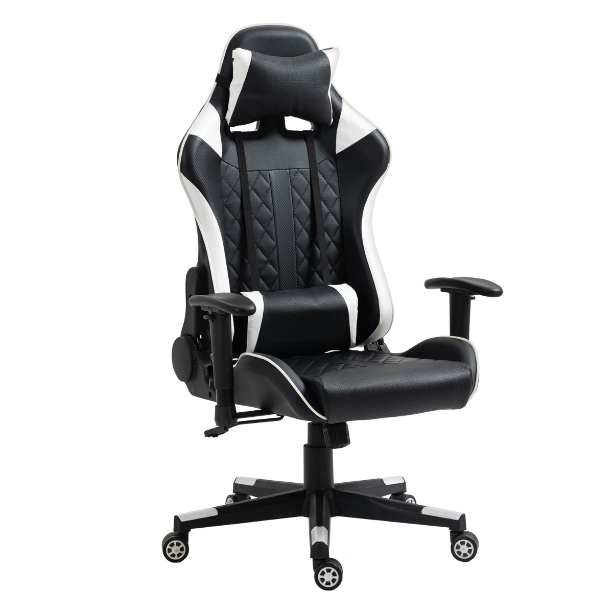 Καρέκλα Γραφείου Gaming ENNIS Μαύρο/Λευκό PVC 70x55x122-131cm