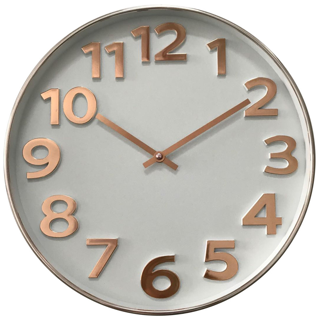 Ρολόι Τοίχου Ροζ/Χρυσό Πλαστικό Φ36×4.2cm 14740011