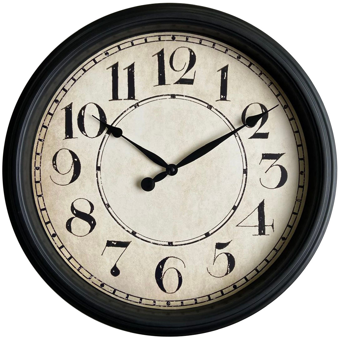 Ρολόι Τοίχου Μαύρο Πλαστικό Φ51×5.5cm 14740022