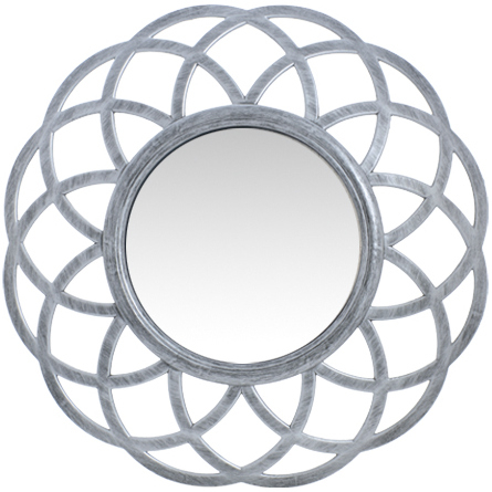 Καθρέπτης Τοίχου Ασημί Πλαστικό Φ40.6×4.4cm 14740043