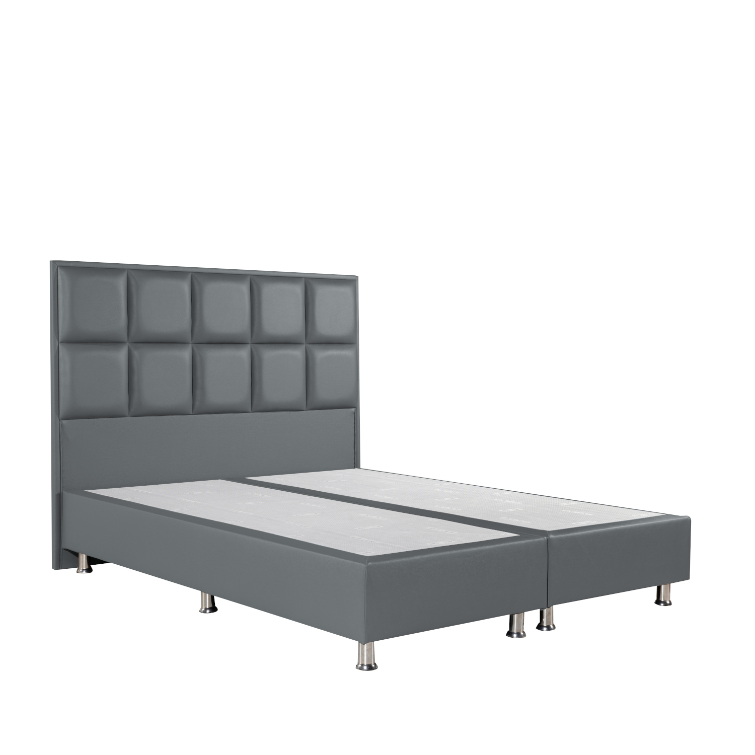 Κρεβάτι CLEMENTINE Γκρι PU (Στρώμα 160x200cm)