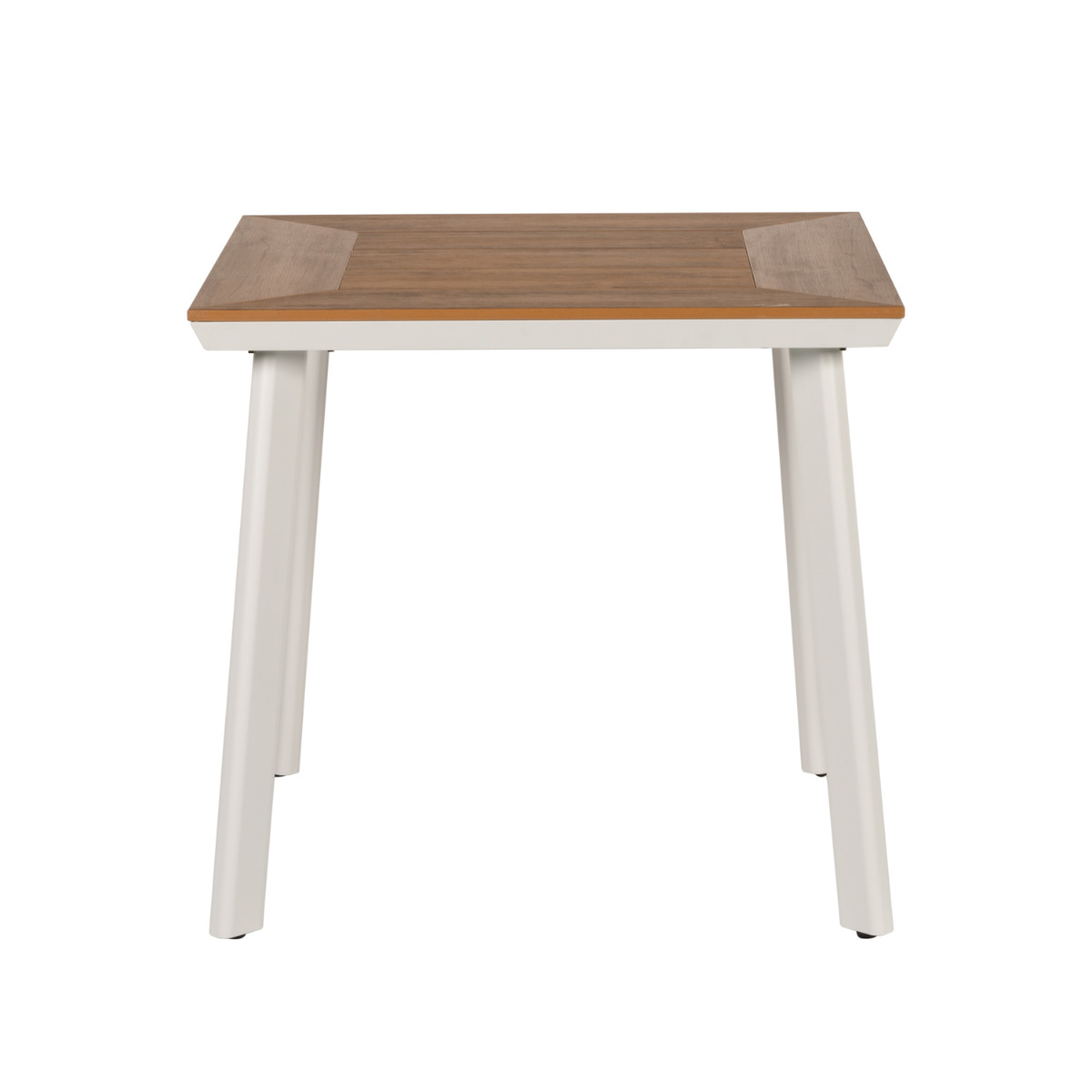 Τραπέζι Κήπου EPUPA Λευκό/Καρυδί Αλουμίνιο/Ξύλο 80x80x73cm