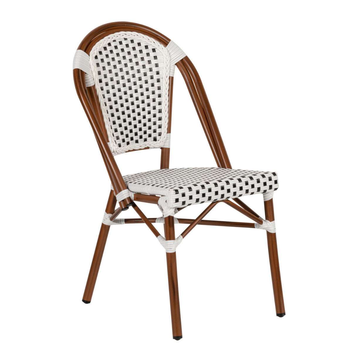 Καρέκλα Κήπου MUTARAZI Λευκό/Μαύρο Αλουμίνιο/Rattan 50x57x85cm
