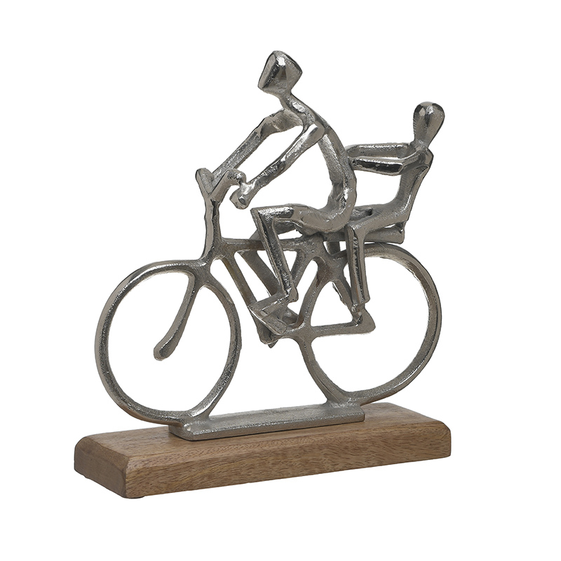 Διακοσμητικό Ποδήλατο Ασημί/Φυσικό Μέταλλο/Ξύλο 24x8x26cm 3-70-357-0133