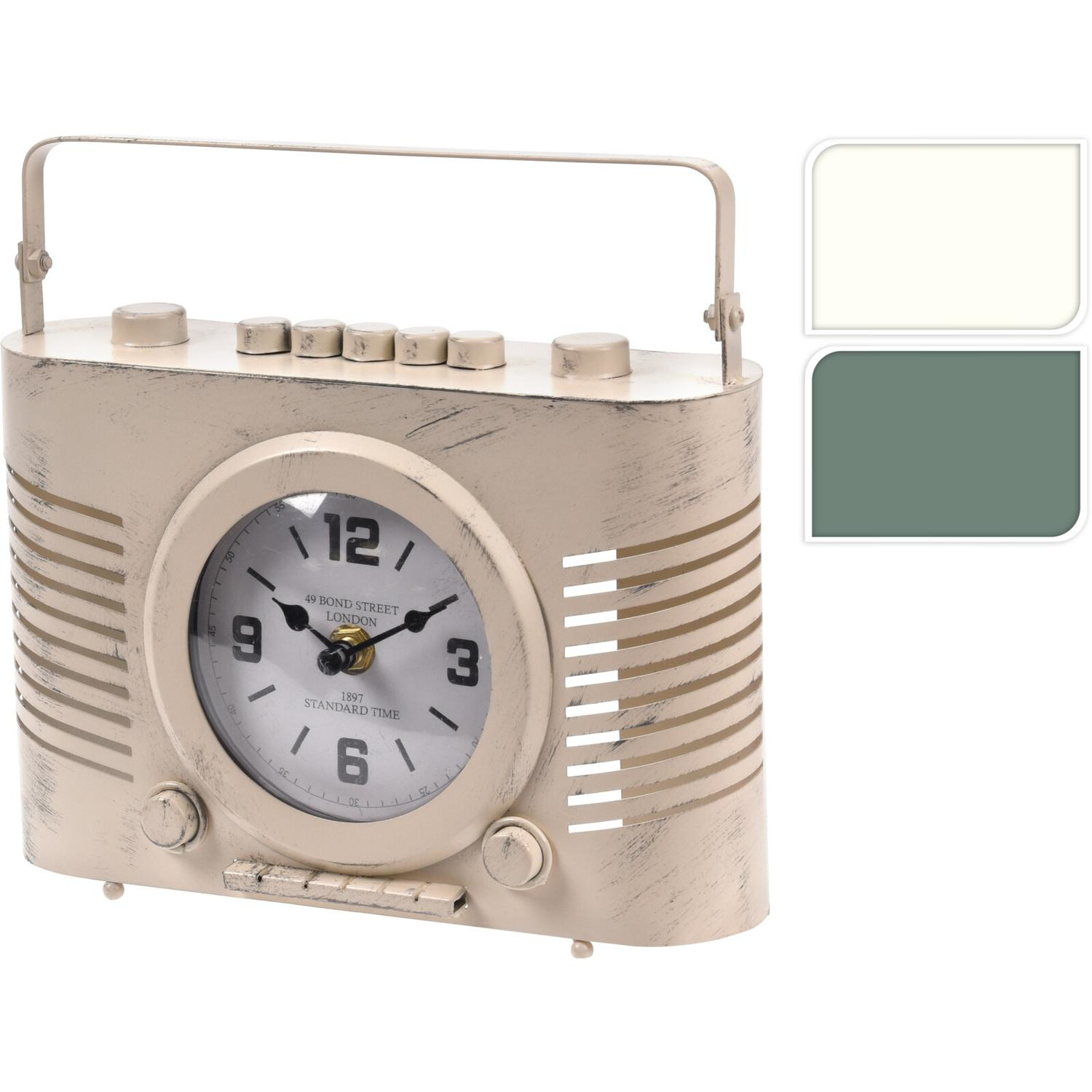 Ρολόι Επιτραπέζιο Ραδιόφωνο 20×7.5x20cm Μπαταρίας Σε 2 Χρώματα 06350701
