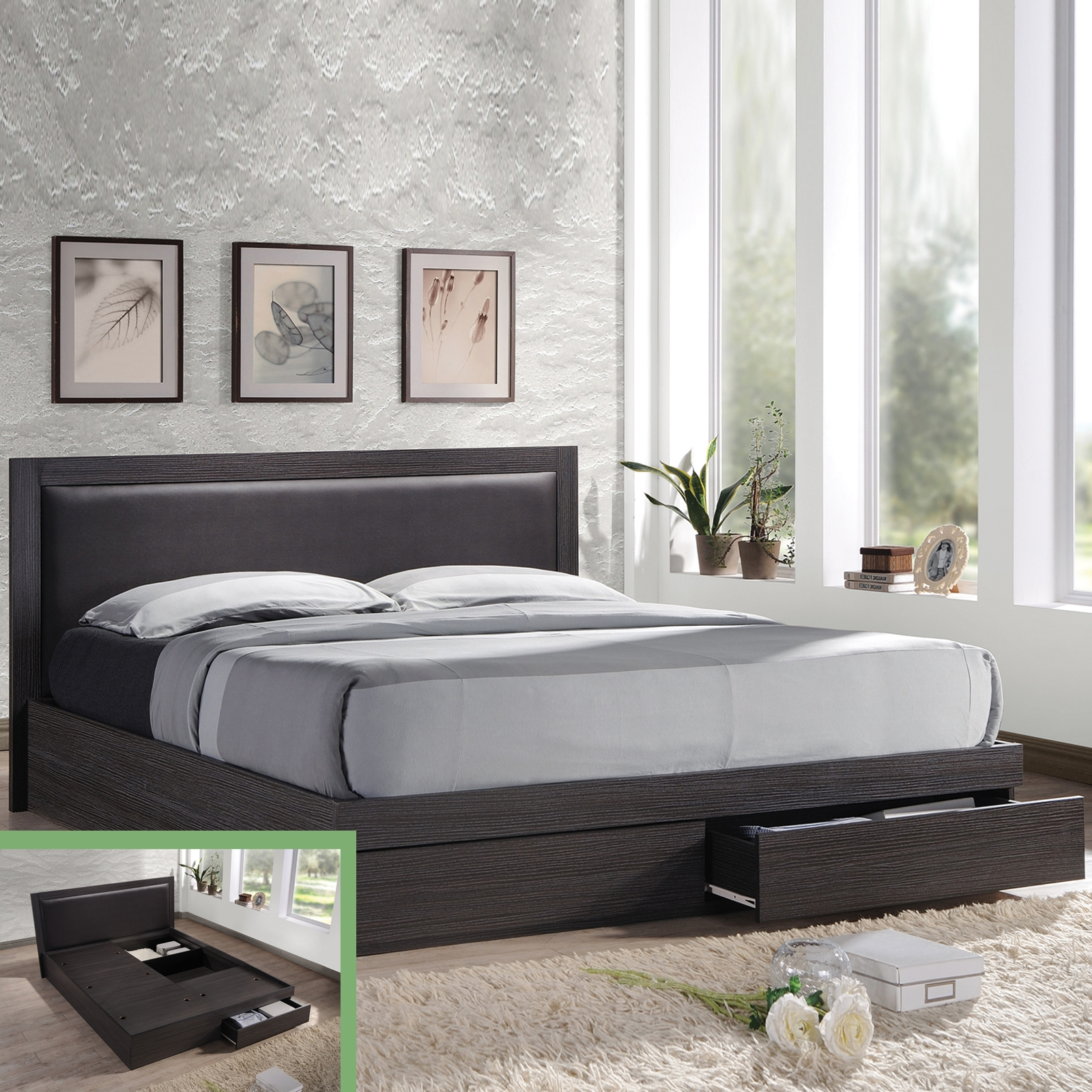 Κρεβάτι Διπλό LIFE Μελαμίνη Zebrano 171x207x92 (Στρώμα 160x200)cm