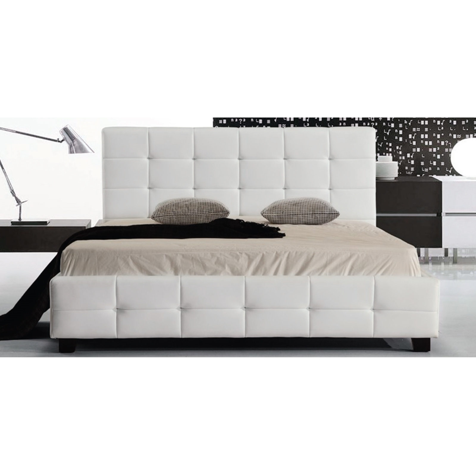 Κρεβάτι Διπλό FIDEL PU Άσπρο 168x215x107 (Στρώμα 160x200)cm