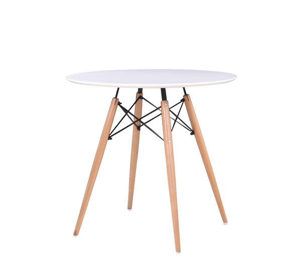 Τραπέζι ART Ξύλο Φυσικό/Λευκό D. 80 H.74cm