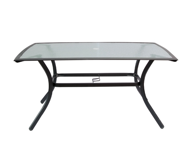 Τραπέζι ASTOR Μέταλλο/Γυαλί Ανθρακί/Clear 150x90x70cm