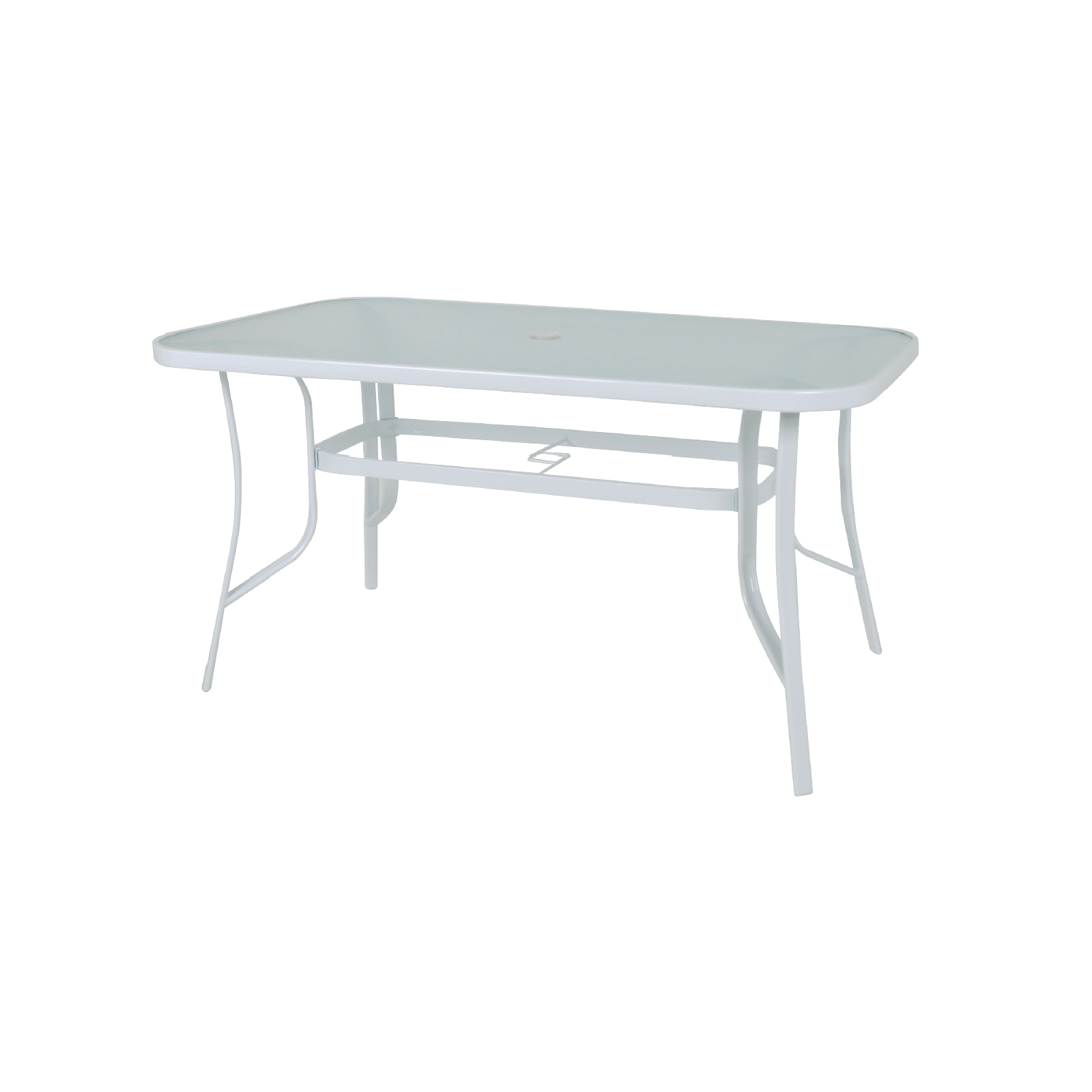 Τραπέζι RIO Μέταλλο/Γυαλί Άσπρο/Clear 120x70x71cm