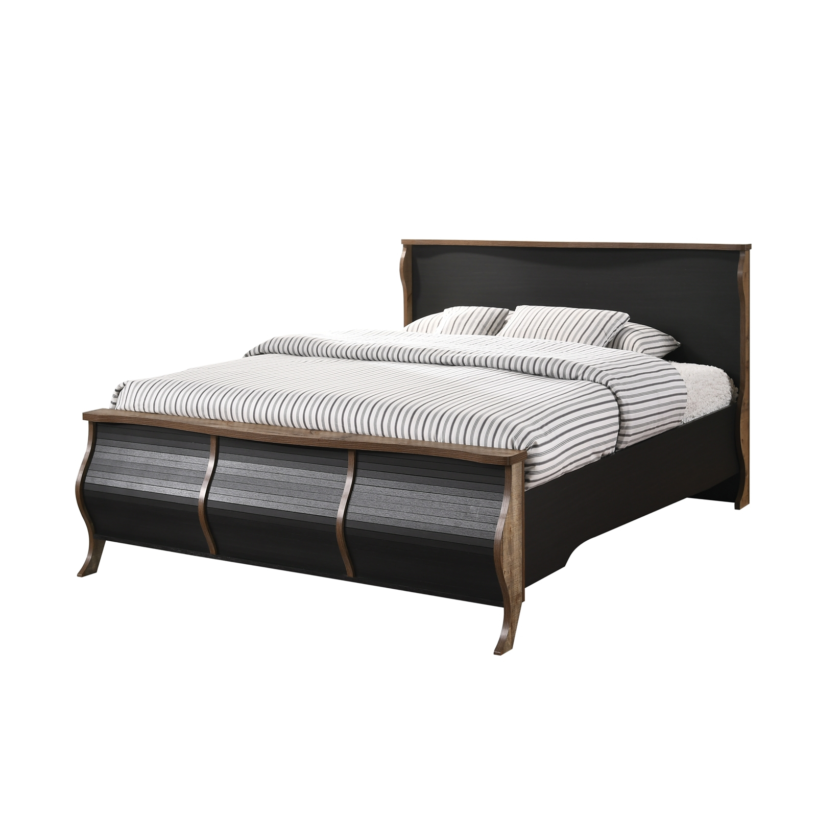Κρεβάτι SCARLET 160×200 Antique Oak/Ebony Oak(Ραμποτέ) 170 x215x113(Στρώμα 160×200)