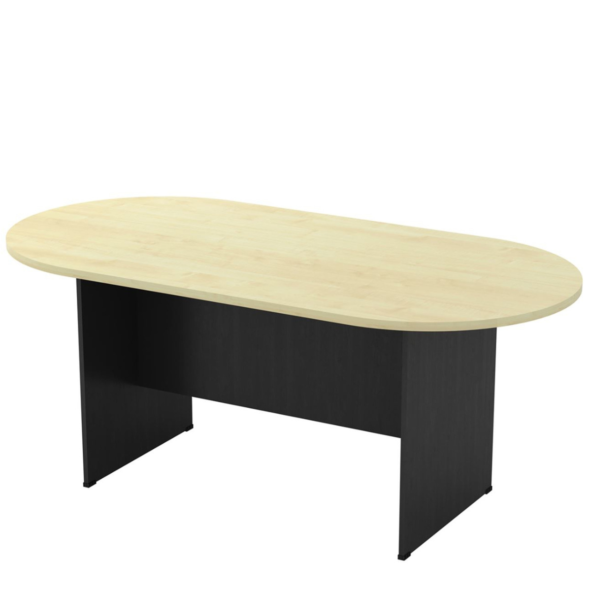 Τραπέζι Συνεδρίου Οβάλ Σκούρο Γκρι/Φυσικό Μελαμίνη 180x90x75cm