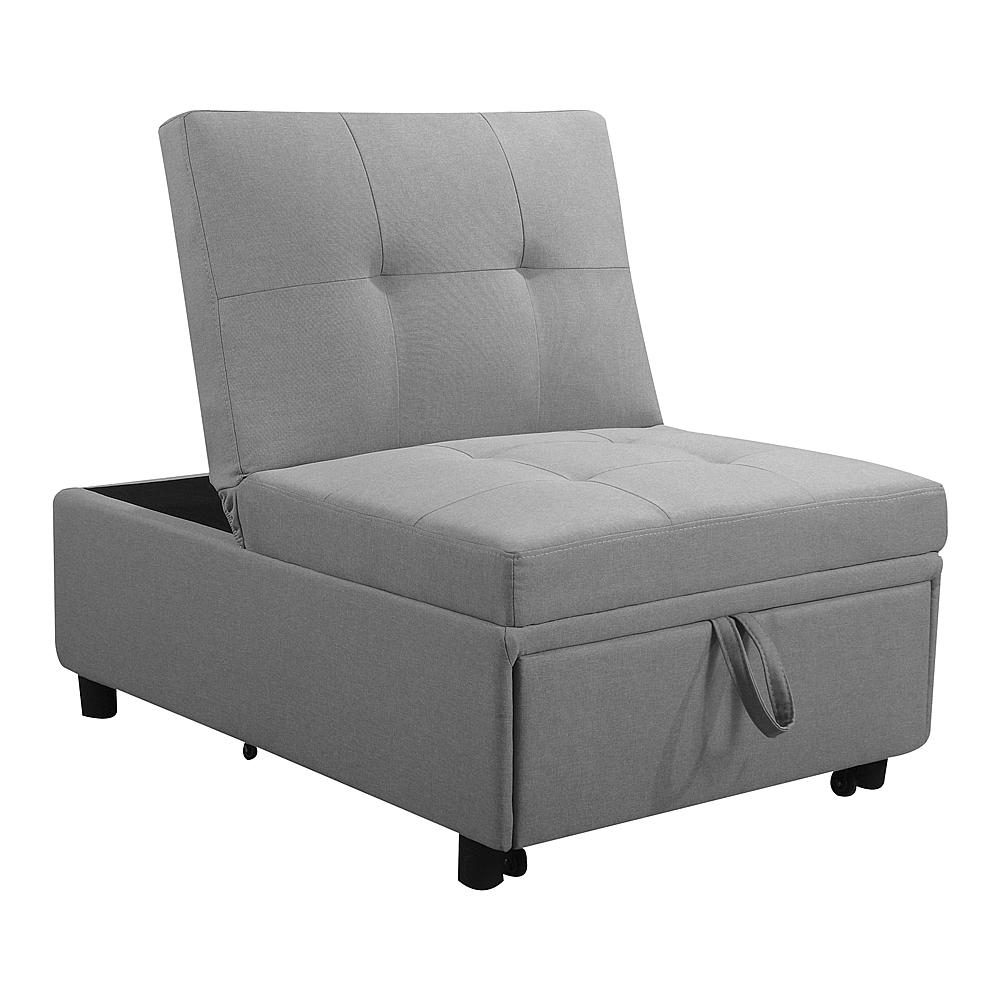 Πολυθρόνα-Κρεβάτι Σαλονιού IMOLA Γκρι Ανοιχτό Ύφασμα 75x106x90