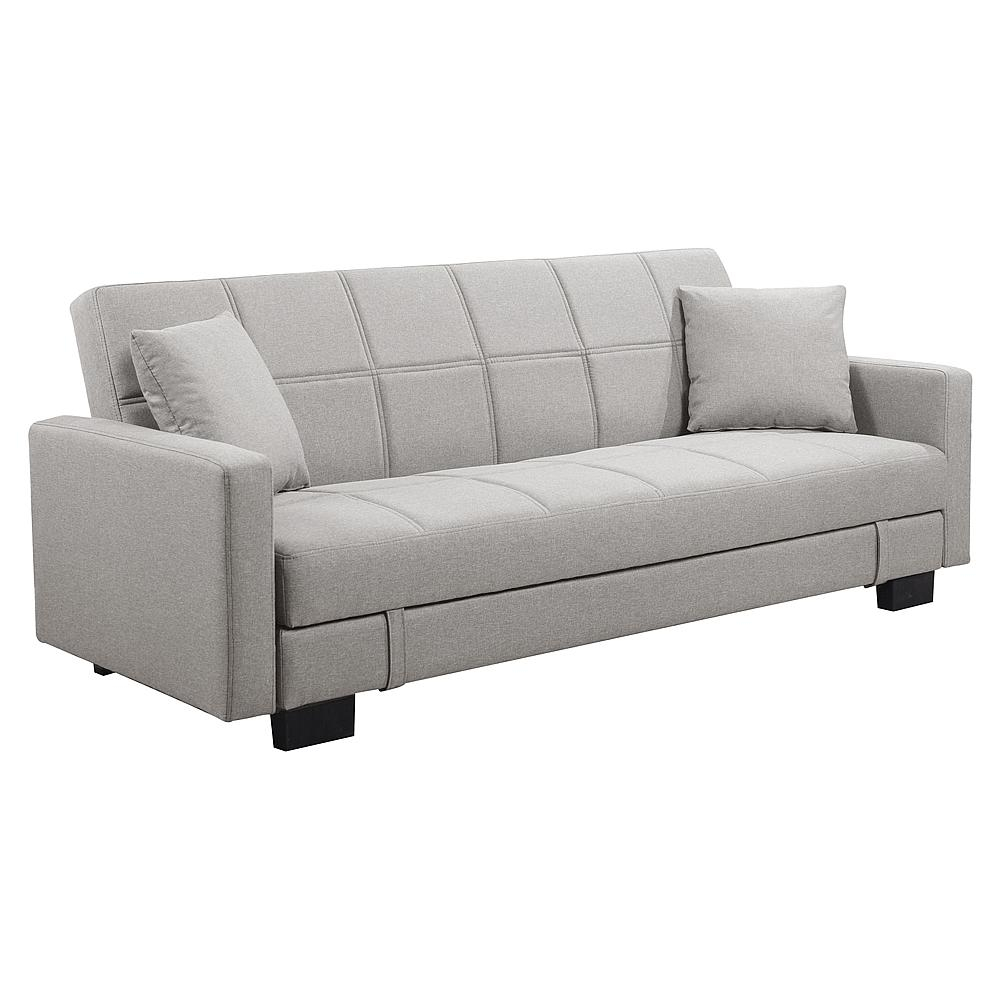 Καναπές Κρεβάτι KELSO Γκρι Ανοιχτό Ύφασμα 197x81x80cm