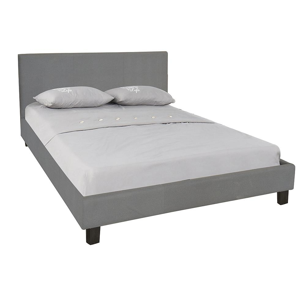 Κρεβάτι Διπλό WILTON Γκρι Ύφασμα 149x203x89cm (Στρώμα 140×190)