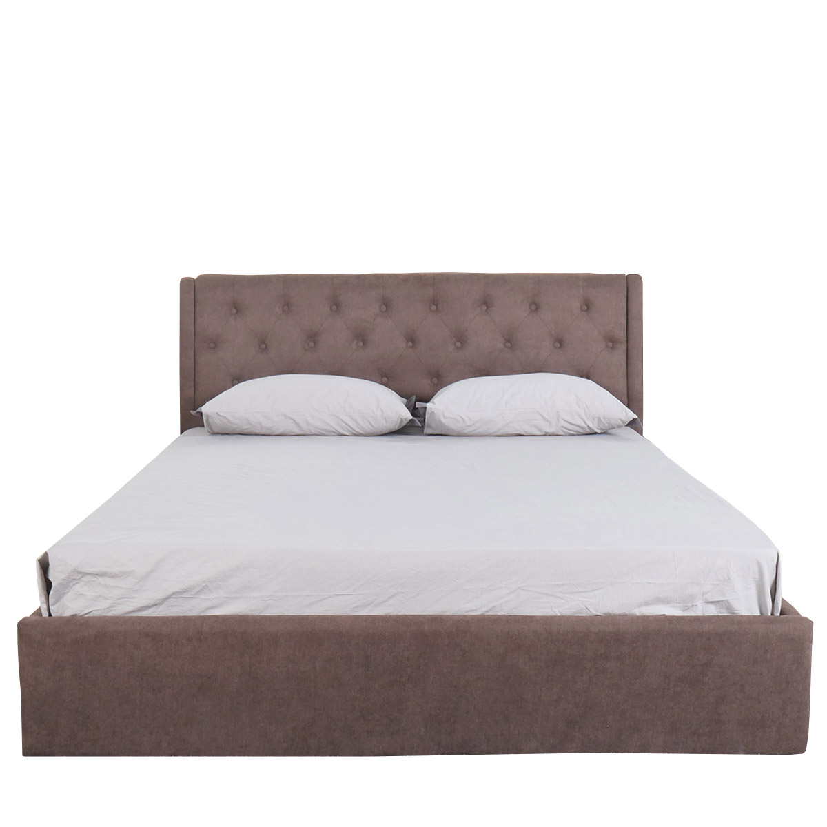 Κρεβάτι ASTER Σκούρο Καφέ Ύφασμα Με Αποθηκευτικό Χώρο 219x170x104cm