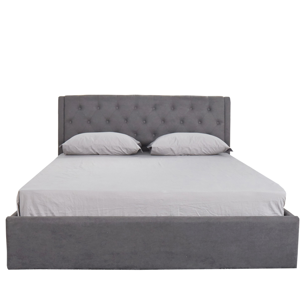 Κρεβάτι ASTER Σκούρο Γκρι Ύφασμα Με Αποθηκευτικό Χώρο 219x170x104cm
