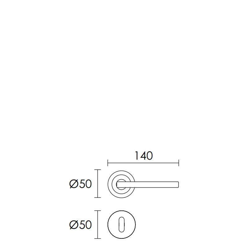Χειρολαβή Ροζέτα Κλειδί Αριστερή Ματ Νίκελ-Χρώμιο Conset Σειρά C1275 05100121
